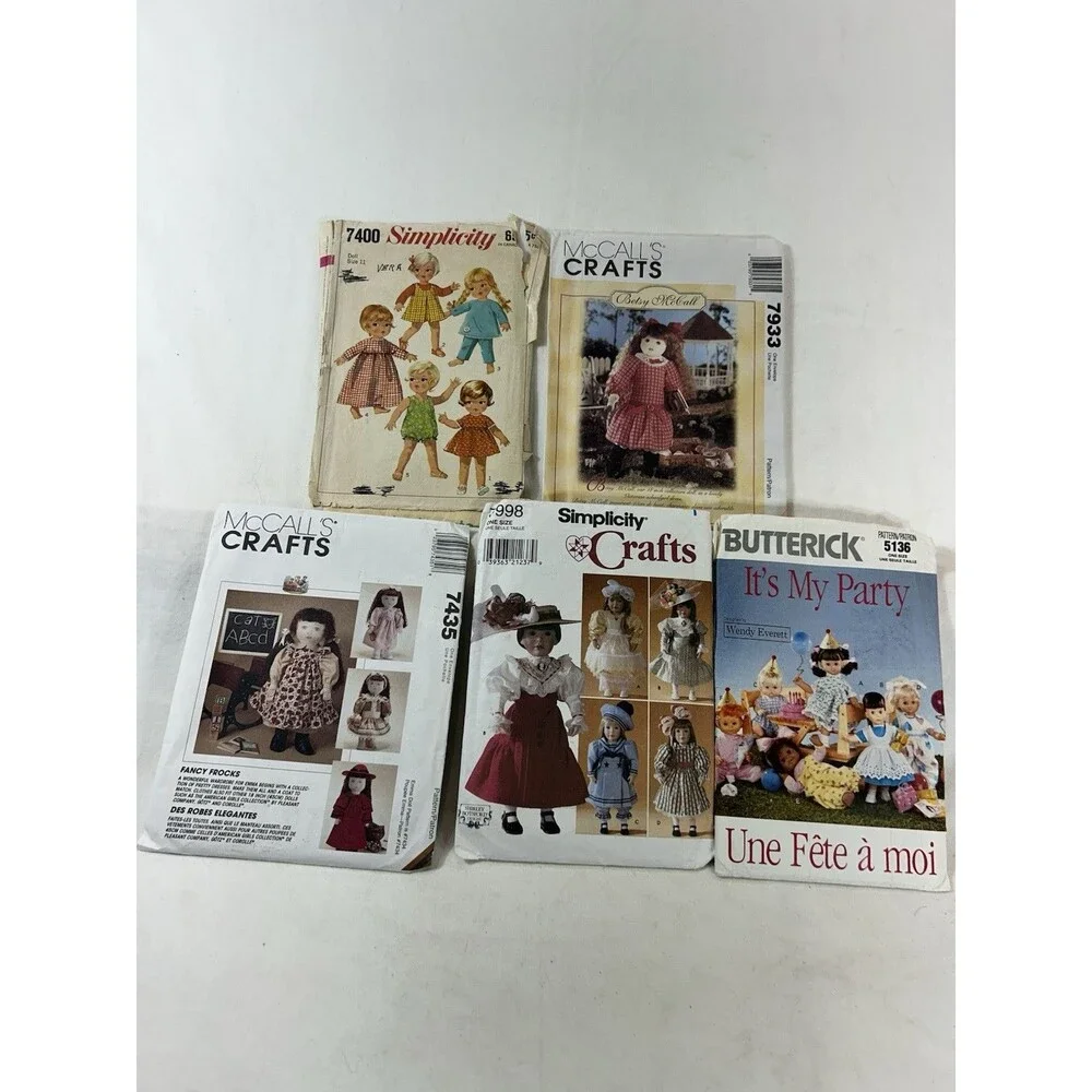 Lot of 5 Vintage Doll Sewing Patterns 11